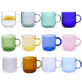 Factory Directly Provide espresso cup set glass colored hand blown borosilicate heat resistant glass coffee cup